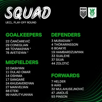 Noah squad has been published