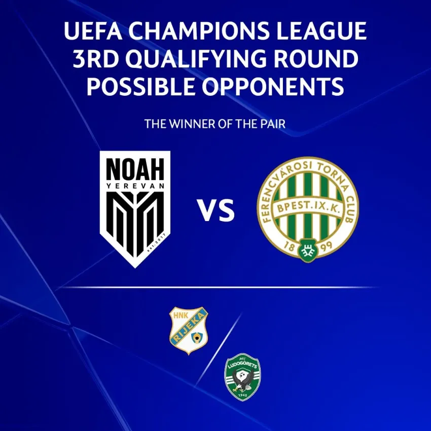 The names of the opponents for the 3rd qualifying round of the CL are known